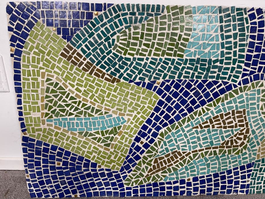 Original Abstract Mosiac Tile Artwork On Board - Artist Unknown 48 X 24 [Photo 7]