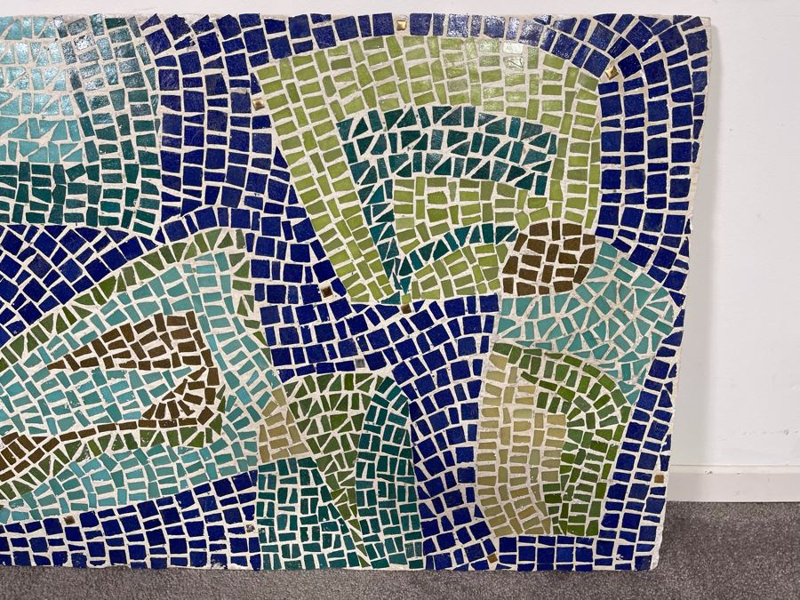 Original Abstract Mosiac Tile Artwork On Board - Artist Unknown 48 X 24 [Photo 9]