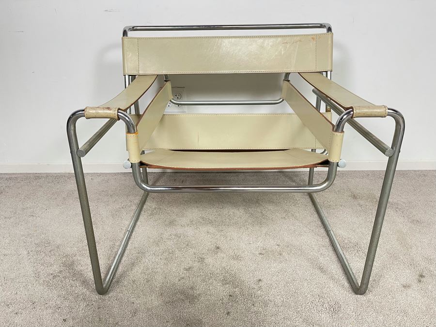Mid-Century Matteo Grassi Marcel Breuer Wassily Lounge Chair (Leather Needs Treatment) 30W X 27D X 28.5H