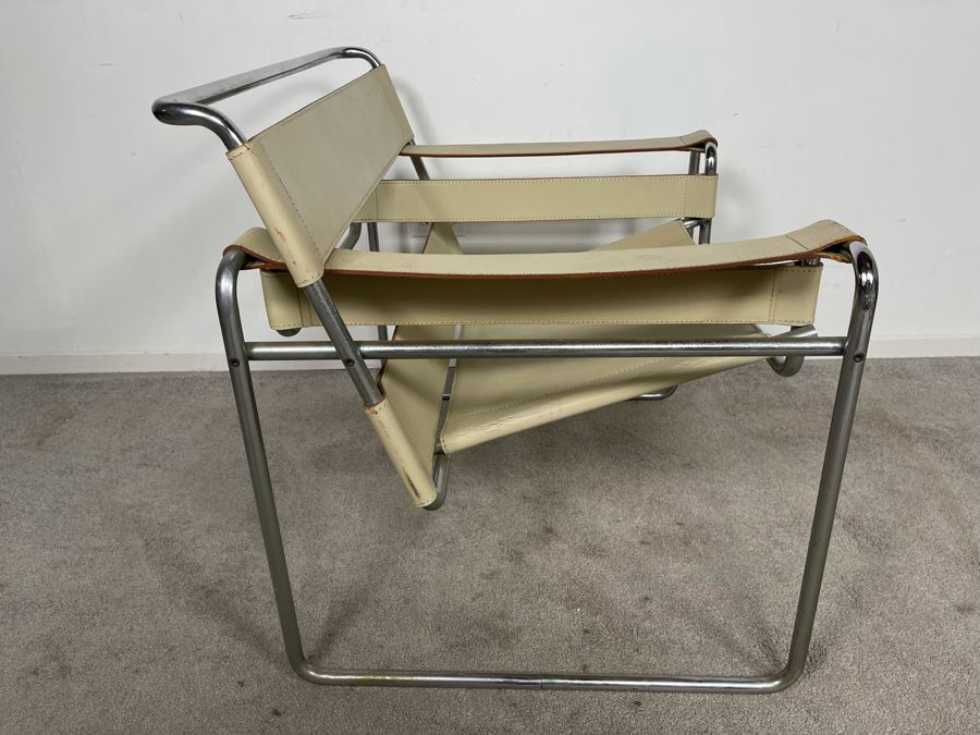 Mid-Century Matteo Grassi Marcel Breuer Wassily Lounge Chair (Leather Needs Treatment) 30W X 27D X 28.5H [Photo 6]