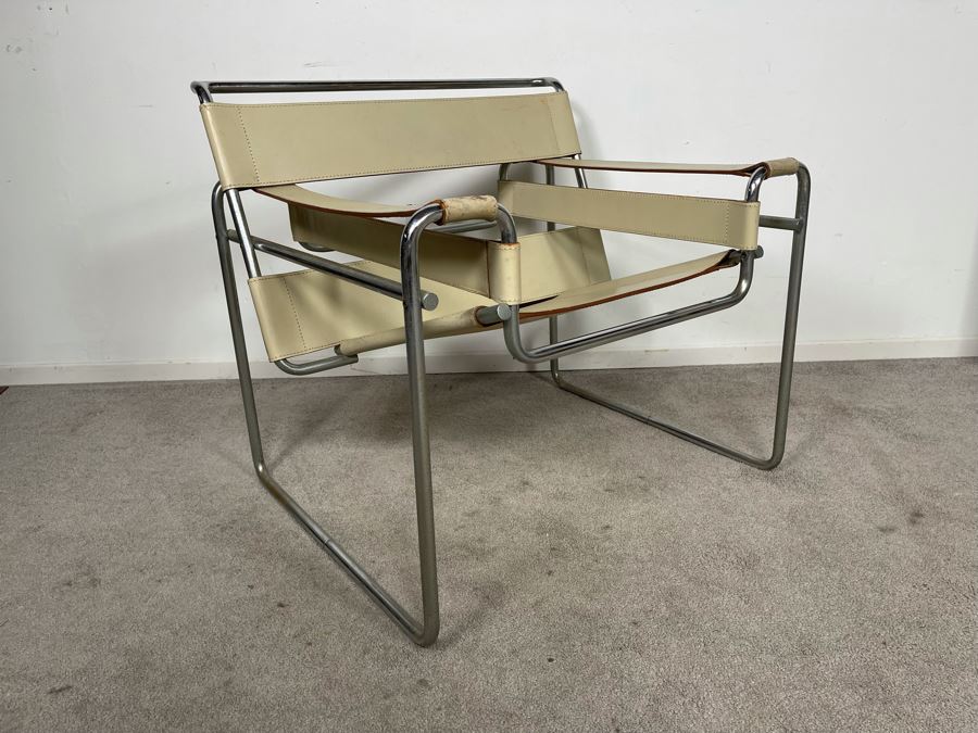 Mid-Century Matteo Grassi Marcel Breuer Wassily Lounge Chair (Leather Needs Treatment) 30W X 27D X 28.5H [Photo 2]