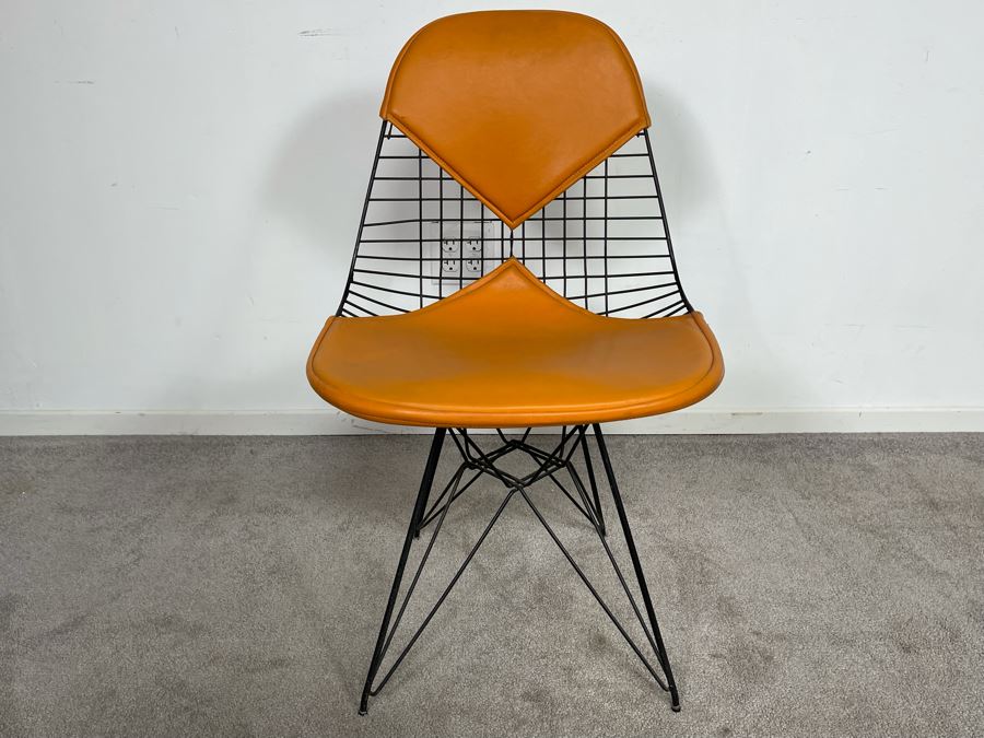 Early Charles & Ray Eames DKR Wire Bikini Chair By Knoll In Orange