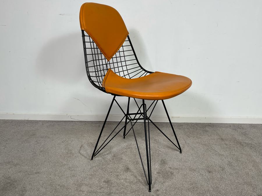 Early Charles & Ray Eames DKR Wire Bikini Chair By Knoll In Orange [Photo 5]