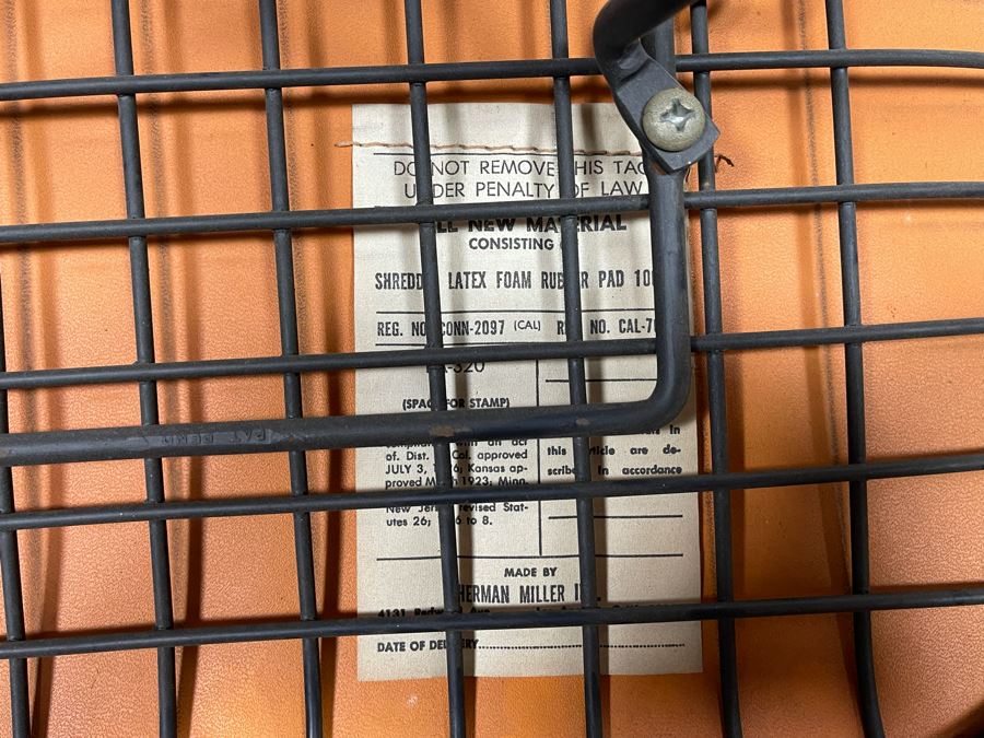 Early Charles & Ray Eames DKR Wire Bikini Chair By Knoll In Orange [Photo 2]