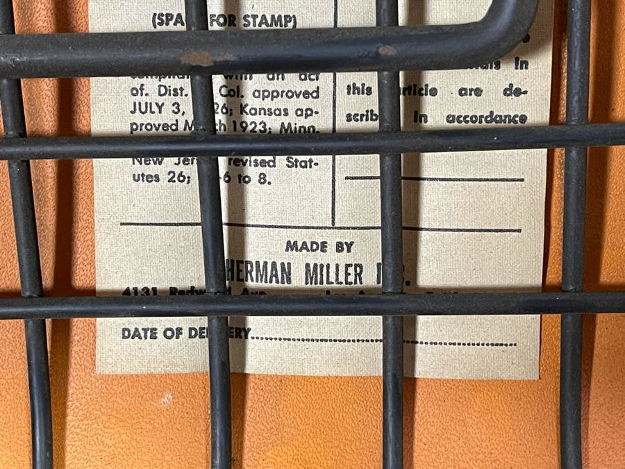 Early Charles & Ray Eames DKR Wire Bikini Chair By Knoll In Orange [Photo 9]