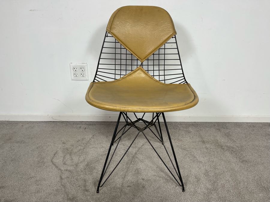 Early Charles & Ray Eames DKR Wire Bikini Chair By Knoll In Tan