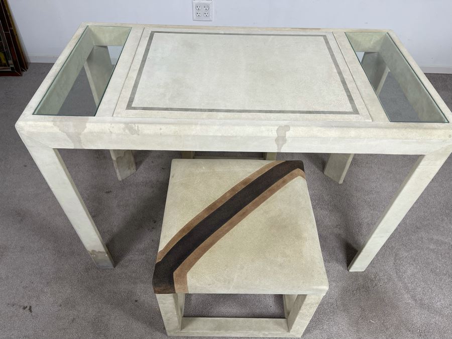 Karl Springer Game Table (Backgammon / Checkers) 43W X 23D X 29.5H With Pair Of Karl Springer Stools [Photo 9]