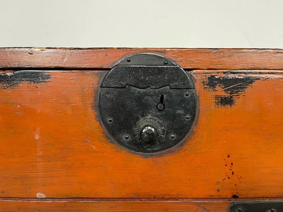 Old Red Lacquered Wooden Japanese Tansu Chest 29W X 15D X 30H [Photo 9]