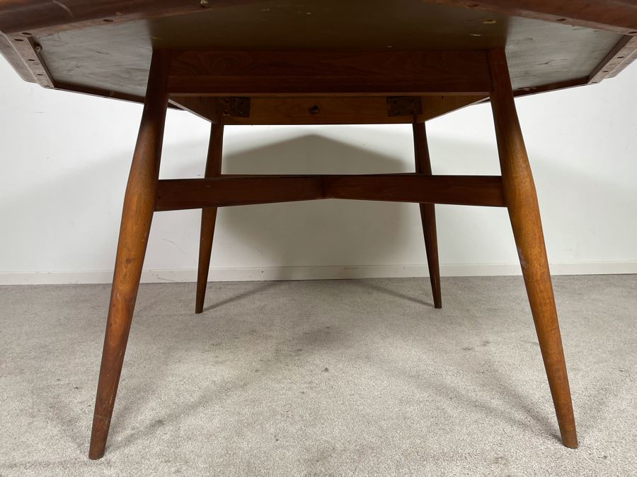Mid-Century Modern 8-Sided Table (Brown Saltman?) 55W X 29H [Photo 8]