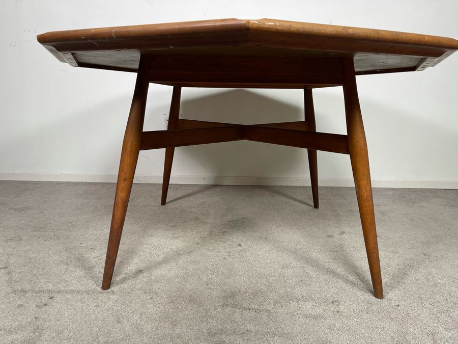 Mid-Century Modern 8-Sided Table (Brown Saltman?) 55W X 29H [Photo 3]