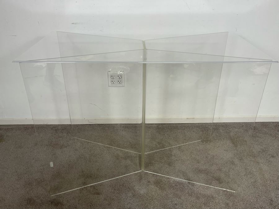 Lucite Acrylic Butterfly Console Table 42W X 21D X 30H [Photo 2]