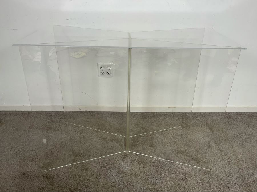 Lucite Acrylic Butterfly Console Table 42W X 21D X 30H [Photo 4]