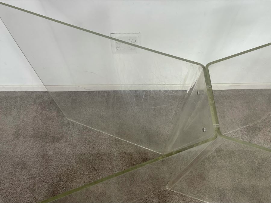 Lucite Acrylic Butterfly Console Table 42W X 21D X 30H [Photo 11]