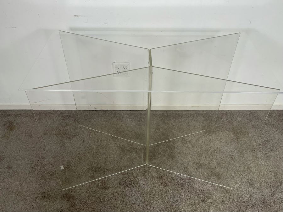 Lucite Acrylic Butterfly Console Table 42W X 21D X 30H [Photo 3]