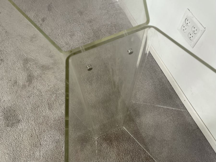 Lucite Acrylic Butterfly Console Table 42W X 21D X 30H [Photo 5]