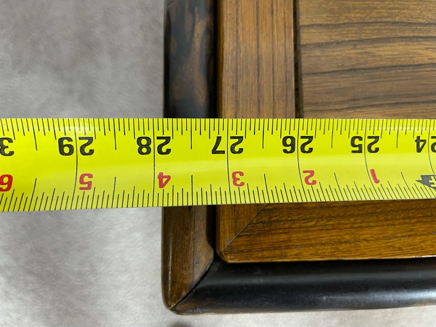 Old Japanese Carved Wood Hibachi (Trim On Bottom Needs Repair - See Photos) 28W X 15D X 15H [Photo 13]