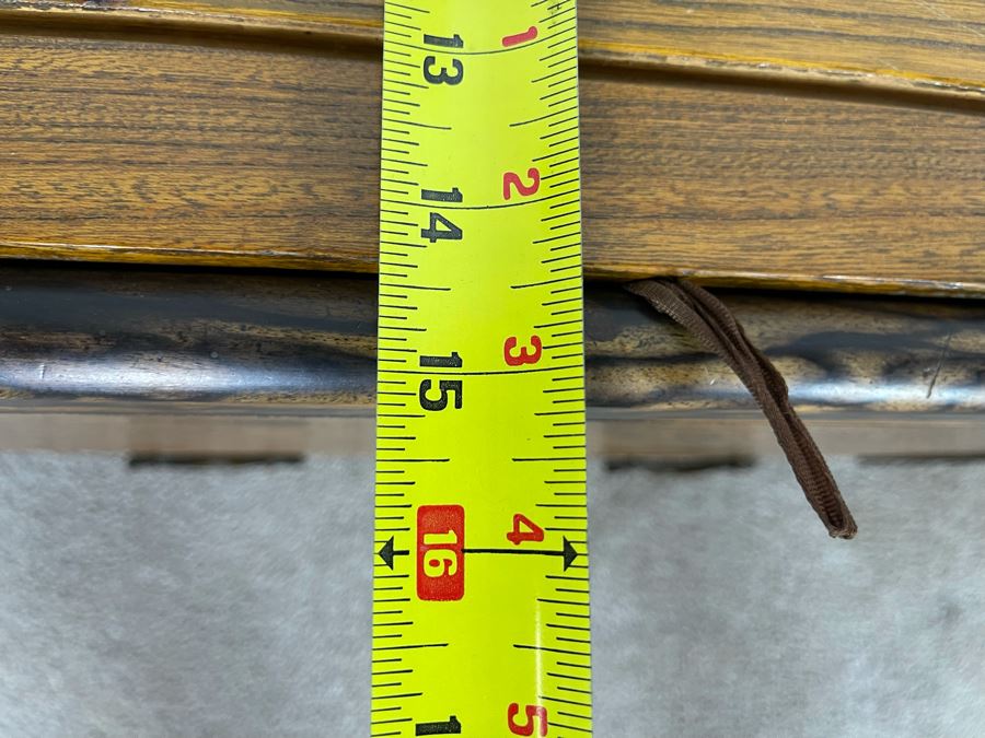 Old Japanese Carved Wood Hibachi (Trim On Bottom Needs Repair - See Photos) 28W X 15D X 15H [Photo 14]