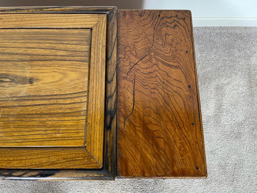 Old Japanese Carved Wood Hibachi (Trim On Bottom Needs Repair - See Photos) 28W X 15D X 15H [Photo 5]