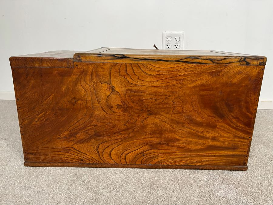 Old Japanese Carved Wood Hibachi (Trim On Bottom Needs Repair - See Photos) 28W X 15D X 15H [Photo 11]