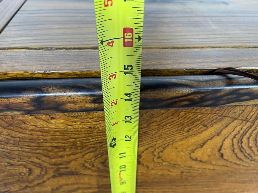 Old Japanese Carved Wood Hibachi (Trim On Bottom Needs Repair - See Photos) 28W X 15D X 15H [Photo 15]