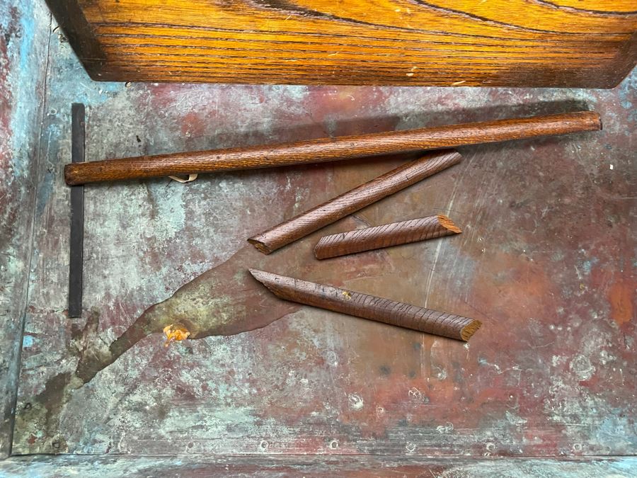 Old Japanese Carved Wood Hibachi (Trim On Bottom Needs Repair - See Photos) 28W X 15D X 15H [Photo 7]