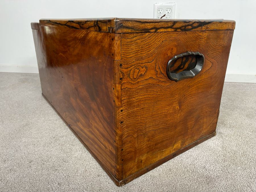 Old Japanese Carved Wood Hibachi (Trim On Bottom Needs Repair - See Photos) 28W X 15D X 15H [Photo 12]