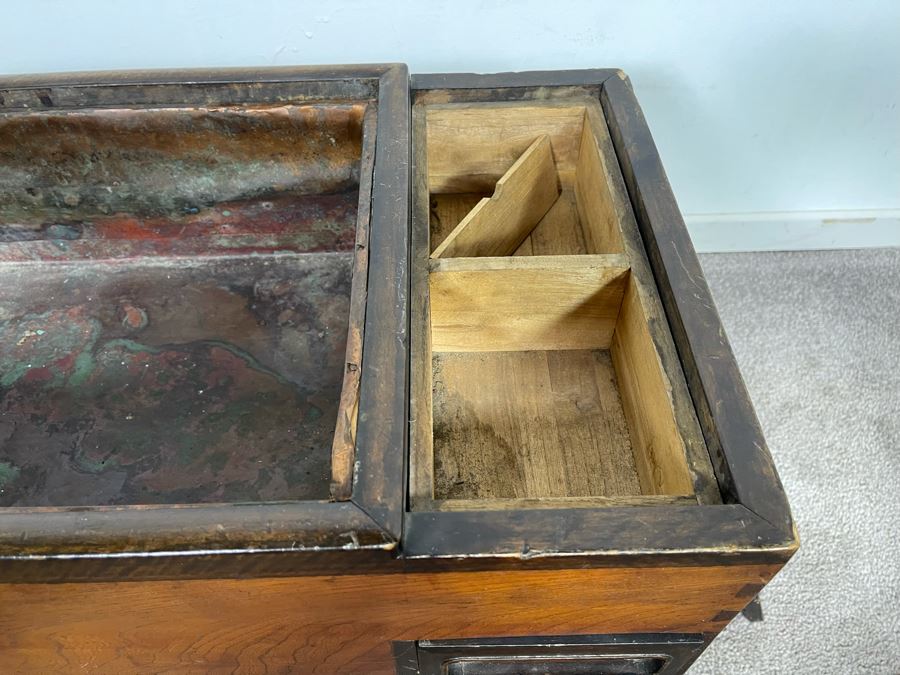 Old Japanese Carved Wood Hibachi 23.5W X 14D X 15H [Photo 7]
