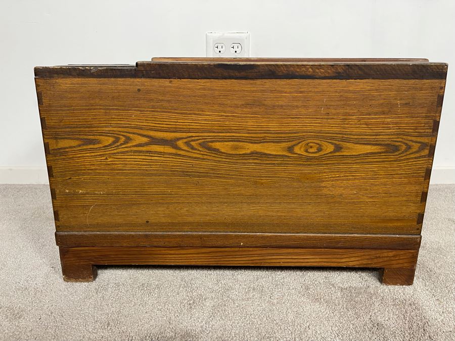 Old Japanese Carved Wood Hibachi 23.5W X 14D X 15H [Photo 10]