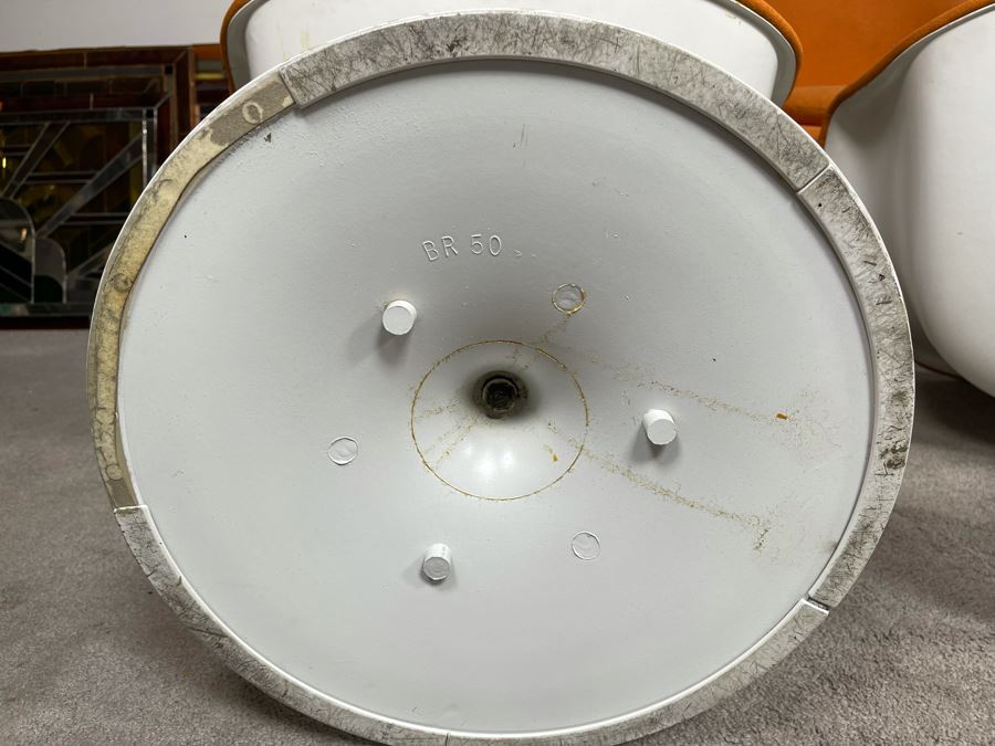 CORRECTED - Set Of Six Vintage Eero Saarinen For Knoll Tulip Arm Chairs BR50 Fully Upholstered In Orange [Photo 11]