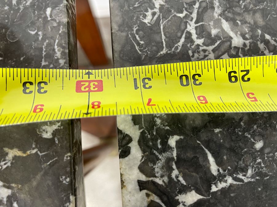 Pair Of French Empire Style Mahogany And Marble Top Console Tables With Brass Ormolu Mounts 31.5W X 17D X 32.5H [Photo 15]