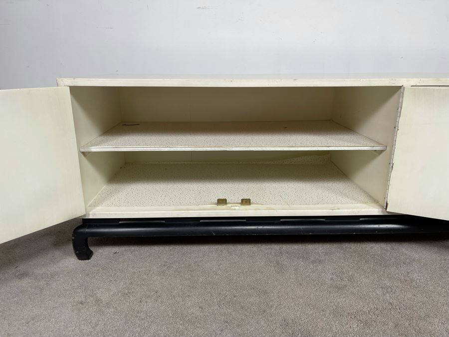 Mid-Century Modern James Mont Style Wooden Credenza With Mosaic Pulls 60W X 20D X 20H [Photo 6]