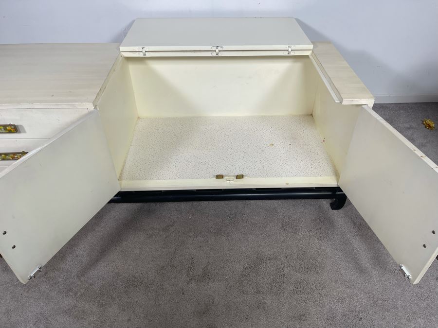 Mid-Century Modern James Mont Style Wooden Credenza With Mosaic Pulls 60W X 20D X 20H [Photo 10]