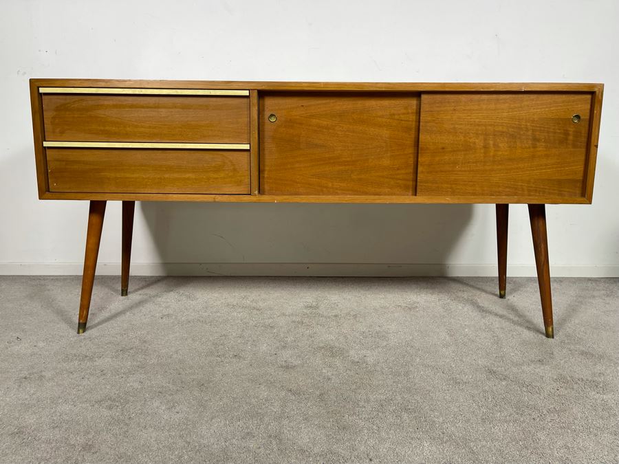 Vintage Mid-Century Modern Wooden Credenza (Designer Unknown) 60W X 18D X 29H [Photo 5]