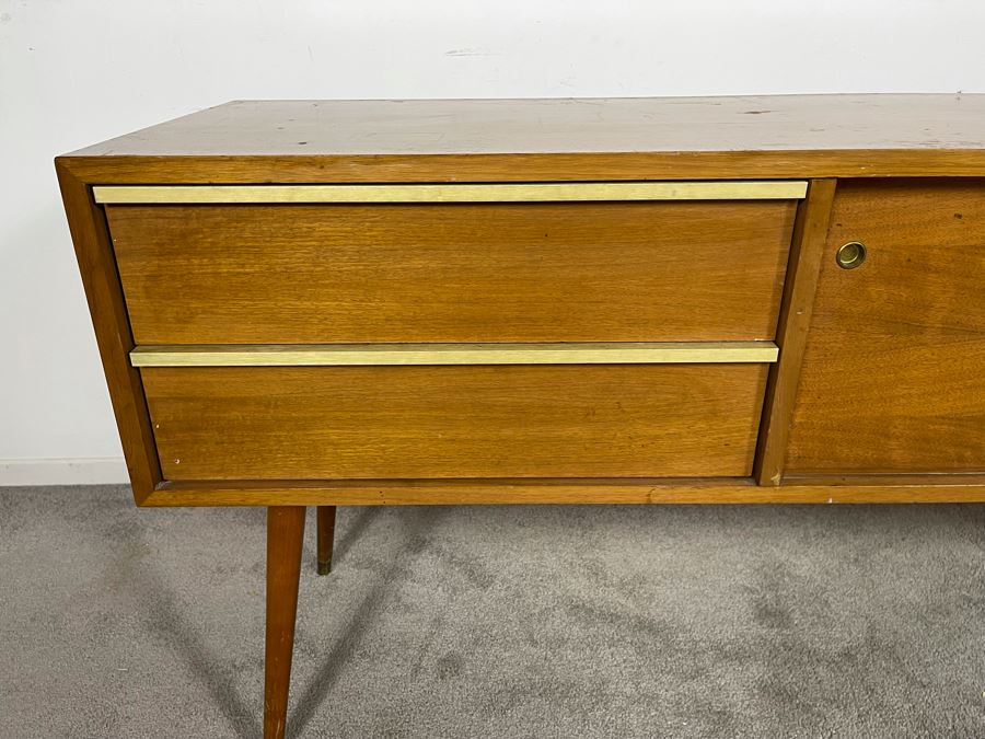 Vintage Mid-Century Modern Wooden Credenza (Designer Unknown) 60W X 18D X 29H [Photo 6]