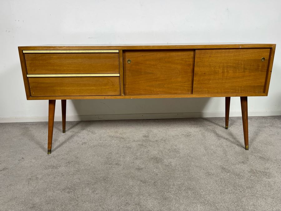 Vintage Mid-Century Modern Wooden Credenza (Designer Unknown) 60W X 18D X 29H [Photo 4]