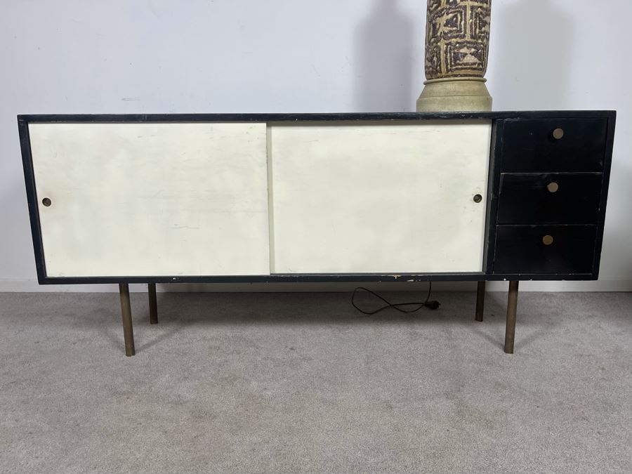Mid-Century Modern Wooden Credenza (Designer Unknown) 60W X 16D X 27.5H [Photo 2]