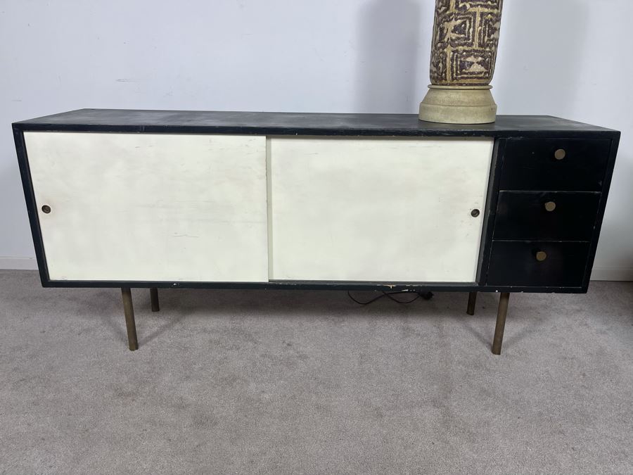 Mid-Century Modern Wooden Credenza (Designer Unknown) 60W X 16D X 27.5H [Photo 3]