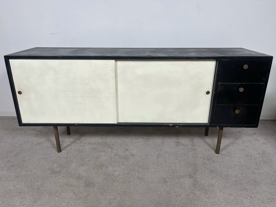 Mid-Century Modern Wooden Credenza (Designer Unknown) 60W X 16D X 27.5H [Photo 6]