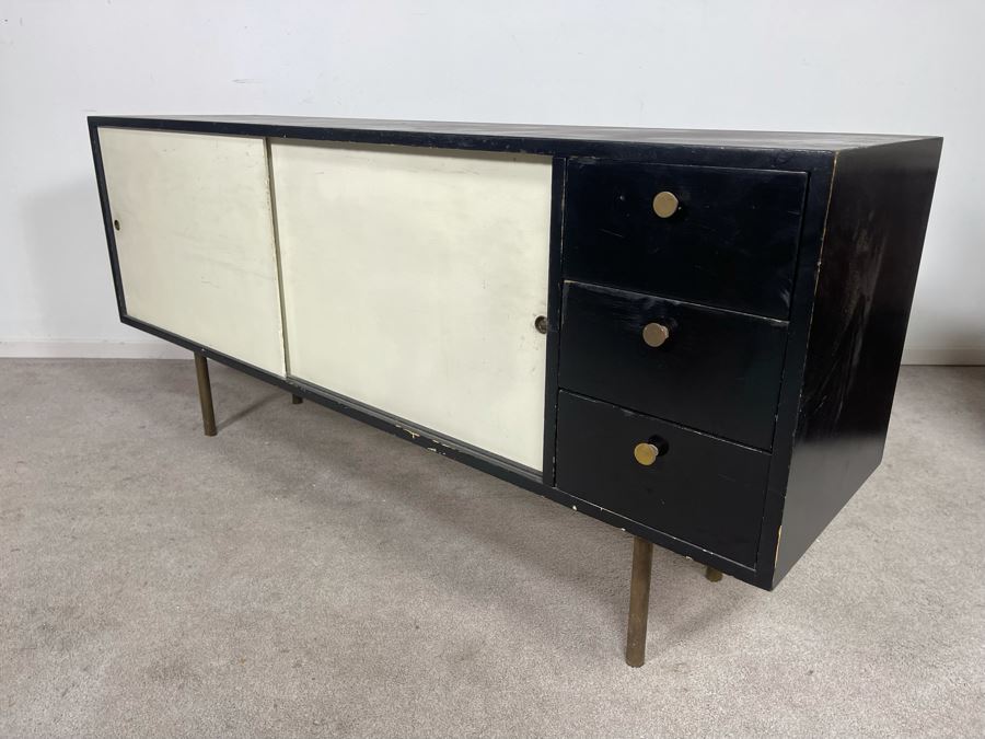 Mid-Century Modern Wooden Credenza (Designer Unknown) 60W X 16D X 27.5H [Photo 12]