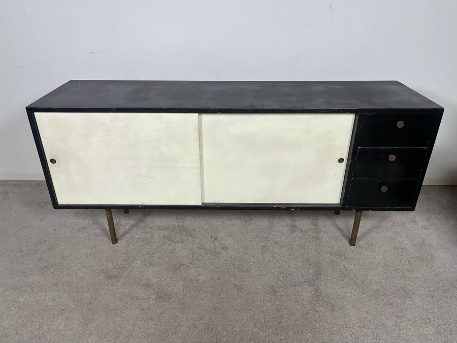 Mid-Century Modern Wooden Credenza (Designer Unknown) 60W X 16D X 27.5H [Photo 7]