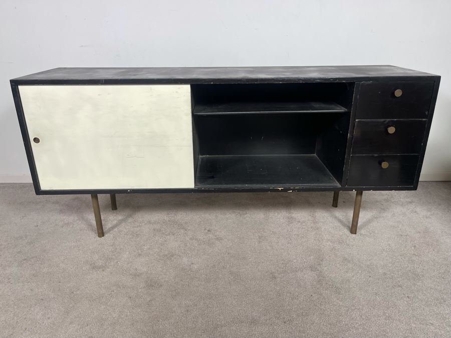 Mid-Century Modern Wooden Credenza (Designer Unknown) 60W X 16D X 27.5H [Photo 8]