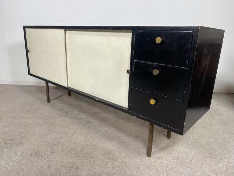 Mid-Century Modern Wooden Credenza (Designer Unknown) 60W X 16D X 27.5H [Photo 13]