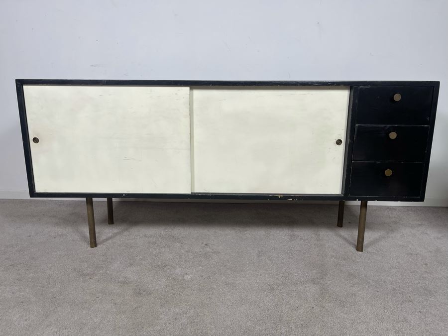 Mid-Century Modern Wooden Credenza (Designer Unknown) 60W X 16D X 27.5H [Photo 4]