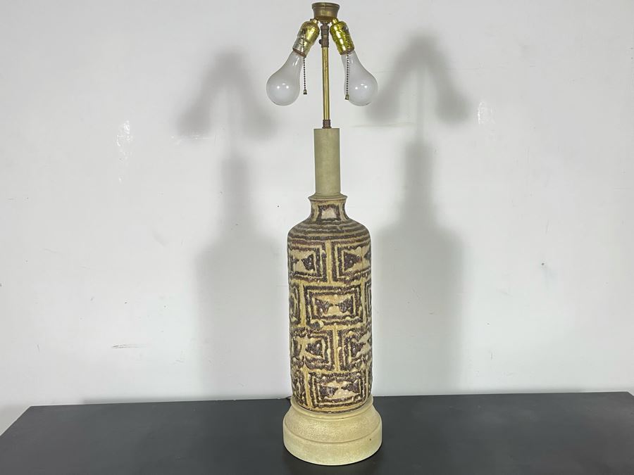 Mid-Century Modern Guido Gambone (Attributed) Pottery Table Lamp