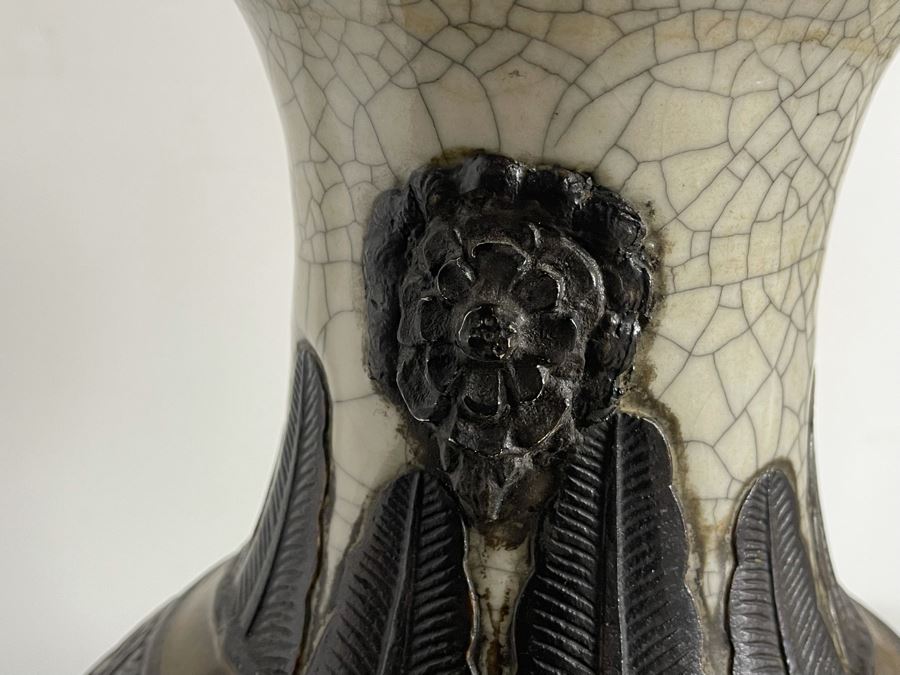 Large Vintage Chinese Pottery Lamp 42H [Photo 10]