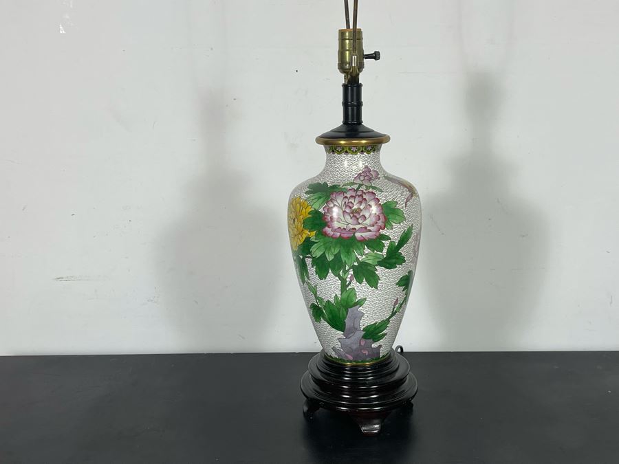 Chinese Cloisonne Table Lamp 31H [Photo 2]