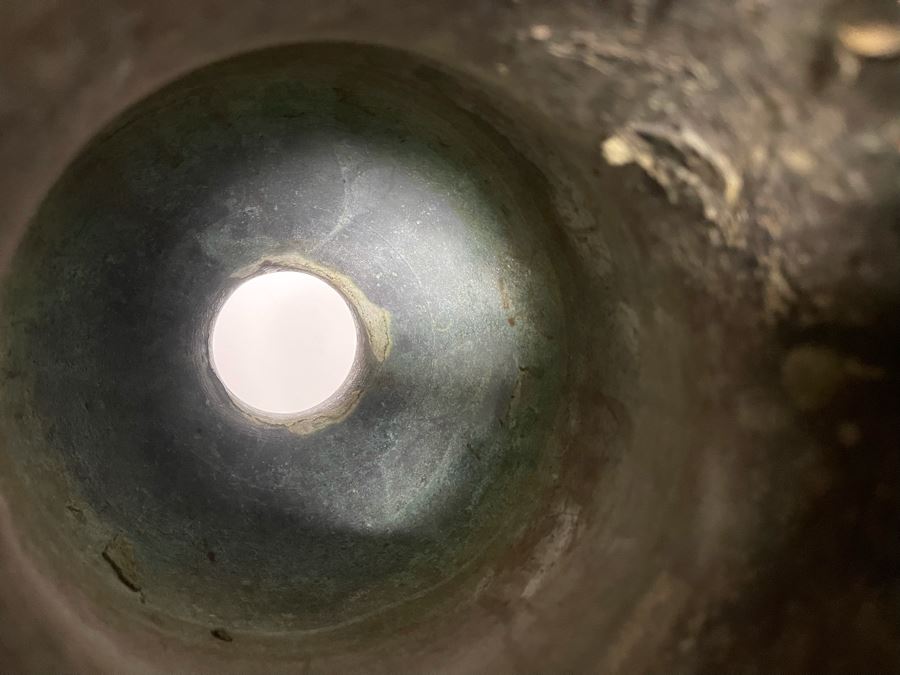 Old Chinese Bronze Champleve Urn Vase (Base Has Been Removed) 18H X 9W [Photo 31]