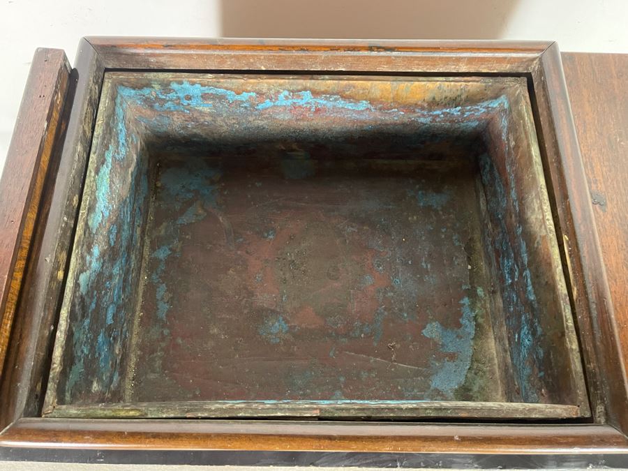 Old Japanese Carved Wood Hibachi 23W X 13.5D X 15H [Photo 8]