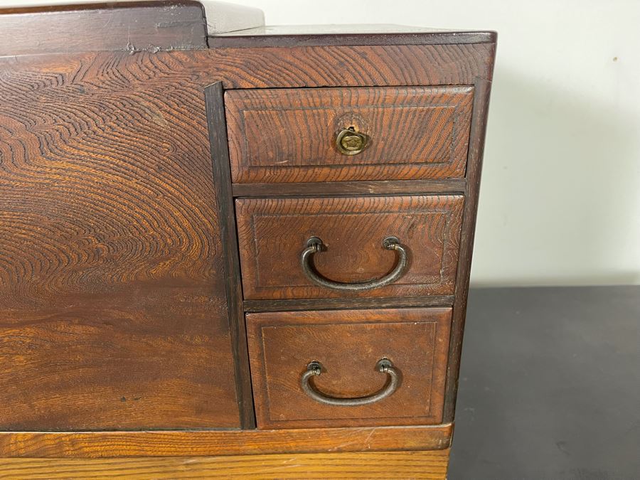 Old Japanese Carved Wood Hibachi 23W X 13.5D X 15H [Photo 4]