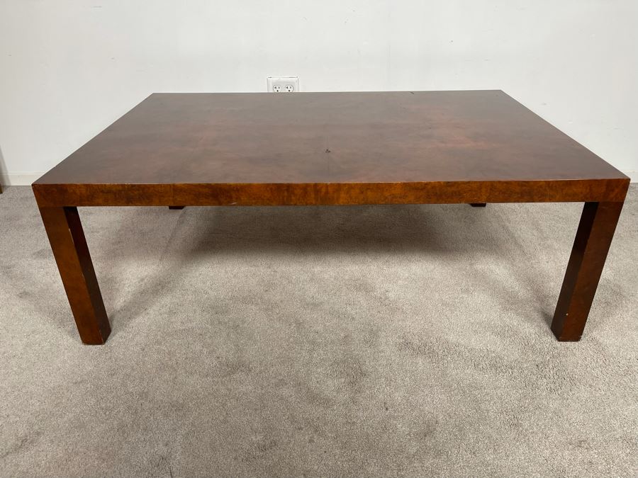 Milo Baughman For Directional Coffee Table Burl Wood 48W X 32D X 17H [Photo 3]